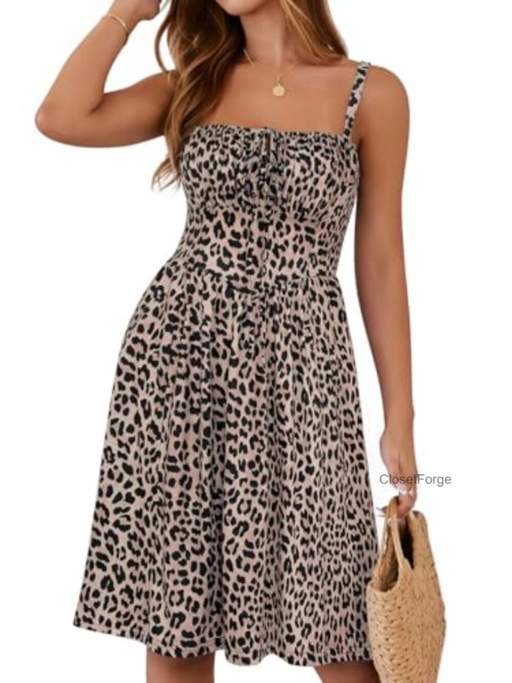 Women's Corset Milkmaid Floral Sundress with Pockets